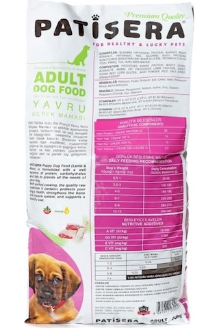 Patisera Kuzu Etli ve Prinçli Yavru Köpek Maması 15 KG