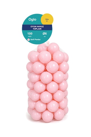 Soft Pembe Havuz Topu 100 Adet Yumuşak Oyun Havuzu Topları, Filede 1+ Yaş