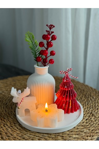 Kübra Design Candles Çam Ağaçlı Mum Seti