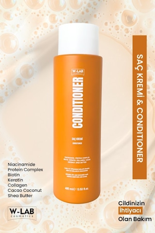 W-Lab Cosmetics Yumuşatıcı Nemlendirici Ve Besleyici Saç Kremi 400 Ml
