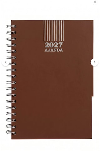 2027 Ajanda Sert Kapak Spiralli Günlük Ajanda Planlayıcı Ofis, Okul Ve Hediye Kahverengi