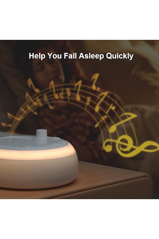 Jms Masaüstü Mini Bebek Uyku Beyaz Gürültü Makinesi Dahili Gece Lambası 16 Yatıştırıcı Sesler