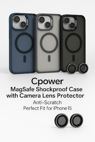 İphone 15 Kılıfı, Kaliteli Kamera Lens Koruyucu Dahil, Magsafe Uyumlu Darbe Dayanaklı, 3 Renk Lacivert