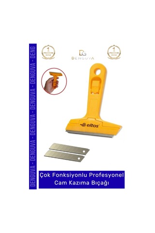 Kazımabıçağı 100mm Profesyonel Cam Zemin Sıyırma Derz Boya Kazıma Bıçağı 2 Adet Yedek Bıçak l Çok Renkli