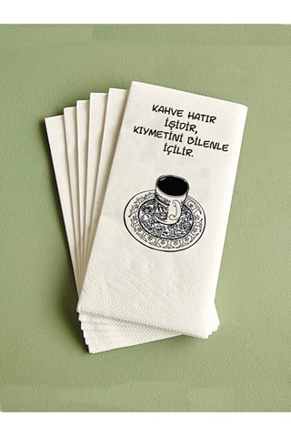 Kahve Hatır Işidir Baskılı Peçete 100 Adet