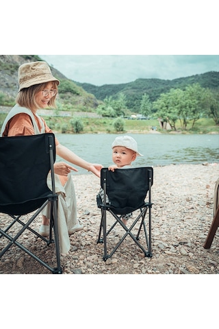 Suofeng Taşınabilir Balıkçı Piknik Sandalyesi Büyük Boy L Siyah