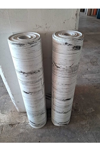 Pvc Gri Yer Muşambası 1 X 13 Metre Zemin Kaplaması Keçeli Parke D Çok Renkli