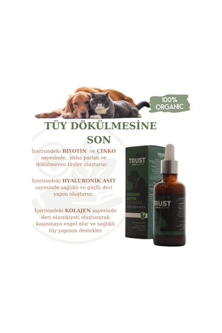 Pet Trust Herbal Pet Care Organik Kedi ve Köpekler İçin Tüy Dökülmesi Engelleyici 50 ML