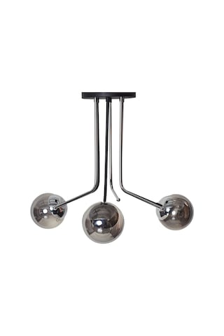 Luzarana Optik 3 Lü Krom Siyah Metal Gövde Füme Camlı Tasarım Lüx Avize Çok Renkli