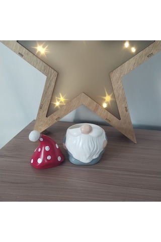 Yılbaşı Cücesi Gnome Puantiye Desen Şapkalı Hediyelik Dekor Puantiye Desen Şapka