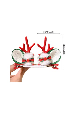 1. Festival Noel Boynuzları Peluş Saç Klipleri - Kadınlar İçin Sevimli Yumuşak Saç Aksesuarları, Eş, Anne, Kız Ve Arkadaşlar İçin Sevimli Parti Kafa Bantları 2. Sevimli Peluş Ren Geyiği Boynuz Saç Diğer