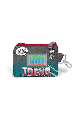 Coral High Kids Gri Nefti Anime Motorsiklet Desenli Bozuk Para Çantası 21893 Çok Renkli