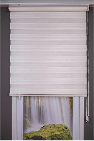 Oba Perde Keten Zebra Perde Beyaz 160 x 190