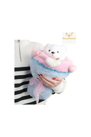 Sevgi Buketi Peluş Ayıcıklı Peluş Çiçek Buketi 40 Cm