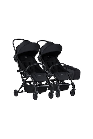 Bumprider Connect 3 İkiz Bebek Arabası / Black - Black & Yan Düzenleyici Çanta Hediyeli