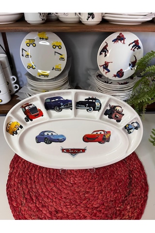 7 Parça Şimşek Mcqueen Model Çocuk Bebek Yemek Takımı Beslenme Seti Çok Renkli