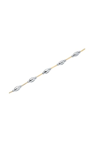 Tektaş - Sarı Beyaz Altın 14 Ayar Trend Bileklik N11.1703 Beyaz Altın