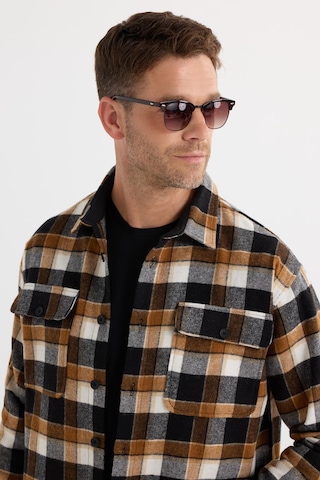 Relax Fit Rahat Kesim Çift Cep Kapaklı Kışlık Oduncu Kareli Erkek Gömlek-37808 Çok Renkli