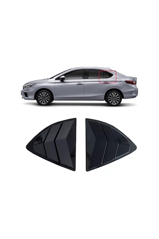Honda City Uyumlu Kelebek Cam Kaplama Vizörü Piano Black 2021-