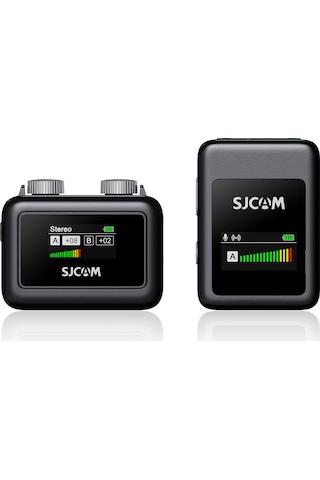 Sjcam M1 WiFi Tek Vericili Gürültü Engelleme 100 Metre Menzil LCD Ekran Minimal Tasarım Kablosuz Yaka Mikrofonu Siyah