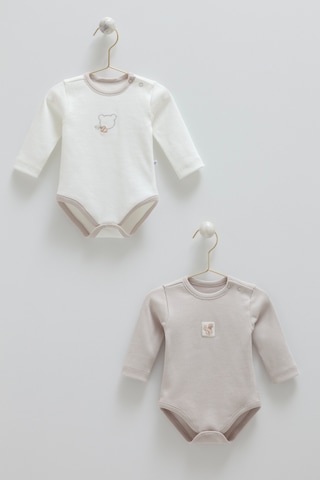 Caramell Hello Forest İkili Uzun Kol Çıtçıtlı Body Gri