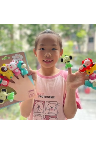 Finger Puppet Sebzeler Parmak Kukla Seti 5 Sebzeli Oyuncak Parmak Kukla Çok Renkli