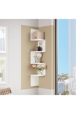 Wall R9 Modern Duvar Rafı Kitaplık Wal9-w Beyaz