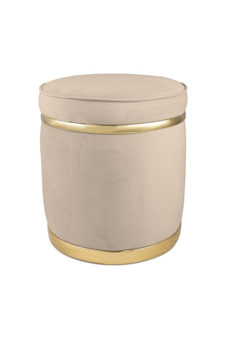 Zerafet Gold Kaplama Luxery Puf- Krem Babyface Kumaş Pofuduk Oturma Pufu&makyaj Pufu&bench