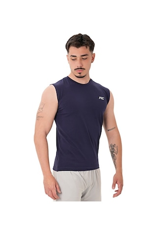 Musclecloth Training Kolsuz T-shirt İndigo Mavi