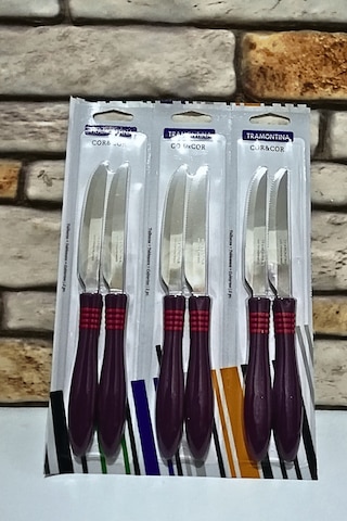 Tramontina Lazer Kesim Kahvaltı Bıçağı 6 Adet-mor Mor