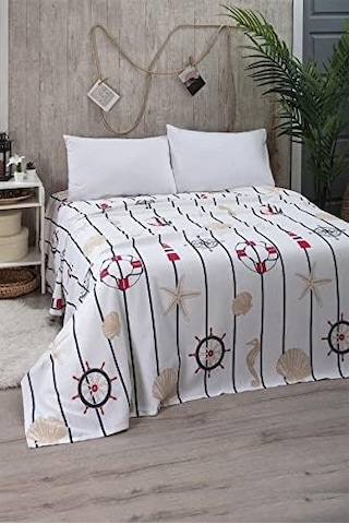 Marine Tek Kişilik Pike Yatak Örtüsü 170 X 230 Açik Gri