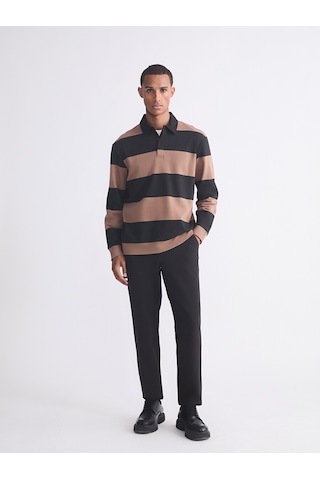 Lcw Vision Siyah Polo Yaka Erkek Sweatshirt