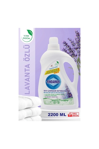 % 100 Doğal Bitkisel Sıvı Çamaşır Deterjanı Organik Lavanta Yağlı - Beyazlar İçin Ultra Beyazlık 2200 ML