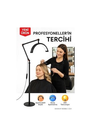 Profesyonel Led Yarım Ay Güzellik Lambası ,3200 5600k Kirpik,microblading,dövme,manikür 2000 Lümen