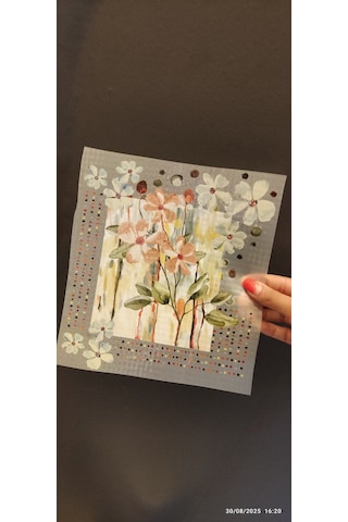 Ütü İle Yapışan Çiçek Transfer Baskı Arma 22x20 Cm