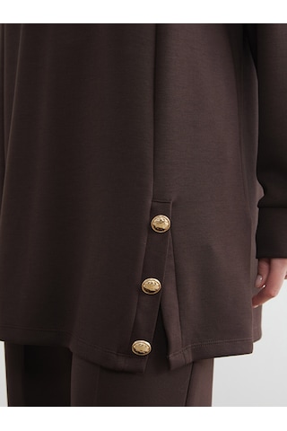 Lcw Everyday Kahverengi Soft Touch Kadın Sweatshirt Tunik