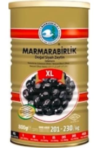 Marmarabirlik Gold XL Siyah Zeytin Teneke 800 G + Salamura 201-230 KB XL Siyah Zeytin Teneke 800 G