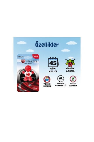 Little Joe Türkiye'yi Seviyorum Yeni Araç Kokusu New Car -45 Gün-oto Kokusu Kalıcı Klima Parfüm