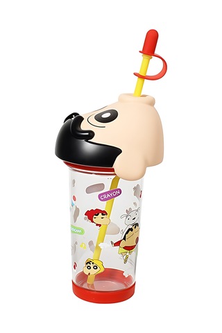 Hangfox Shinchan Tritan Plastik Pipetli Su Bardak, 500ml Büyük Kapasiteli, Şık Tasarım Kırmızı