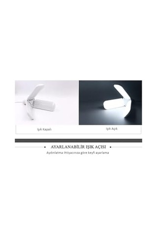 Pervane Led Ampul 3 Kollu Katlanabilir Cata 42w 6400k Beyaz Işık Yaprak Led Ampul
