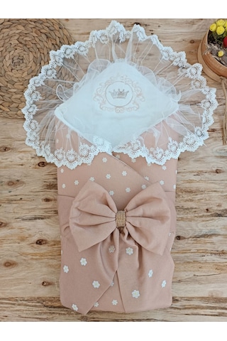 Yenidoğan Papatya Desenli Trilüks Unisex Kundak Bebek Battaniyesi Çok Renkli