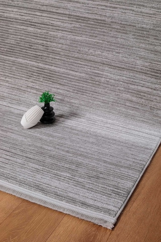 Voyage %100 Akrilik Yumuşak Dokulu Halı Kilim Salon Mutfak Koridor Yolluk Dokuma Makine Halısı Ac-412 Gri