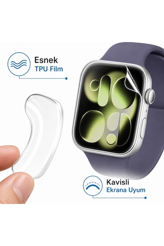 Apple Uyumlu Watch Series 11 46mm Tpu Ekran Koruyucu 2'li Şeffaf