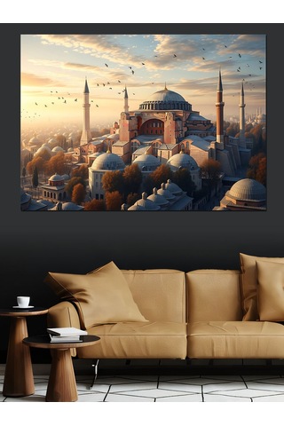 İstanbul Boğazı Ve Ayasofya Manzarası Dekoratif Kanvas - Mdf Ahşap Tablo
