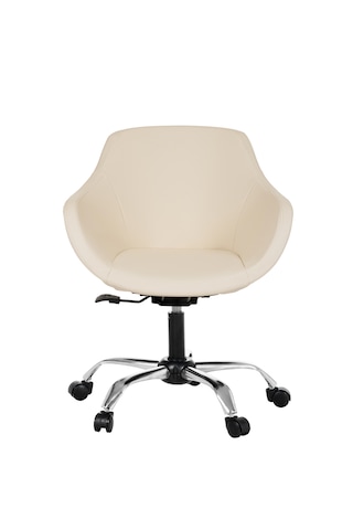 Monoko Deri Çalışma Sandalyesi Bej