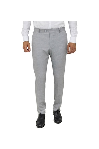 Wessi Desenli Slim Fit Gri Erkek Pantolon Gri