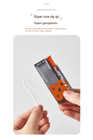 Taşınabilir Diş İpi Kutusu Otomatik Olarak Açılır - Turuncu