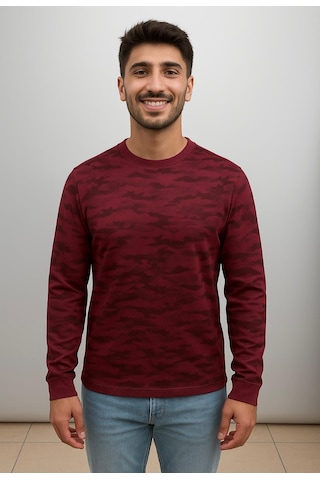 Axxel Erkek Bordo Sweatshirt-w1083 Bordo 2 İplik Şardonsuz