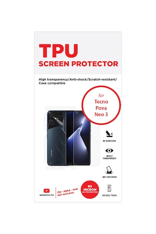 Tecno Pova Neo 3 Ön,arka Ve Yan 360 Derece Full Koruyucu Tpu Film