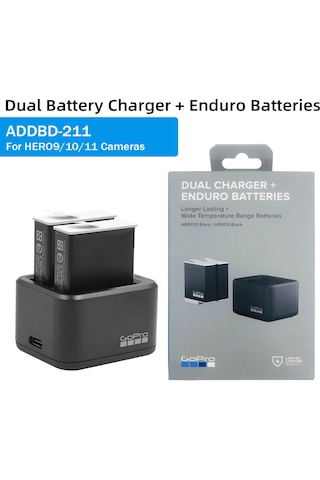 Gopro Addbd-211 Hero 9 10 11 Black 2'li Şarj Cihazı Ve 2 Adet End